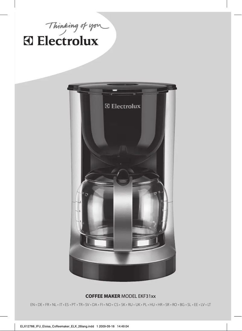 Page n°1 - Manuel utilisateur Electrolux EKF3100
