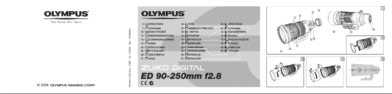 Page 1 de la notice Manuel utilisateur Olympus ZUIKO DIGITAL ED 90‑250mm 1:2.8
