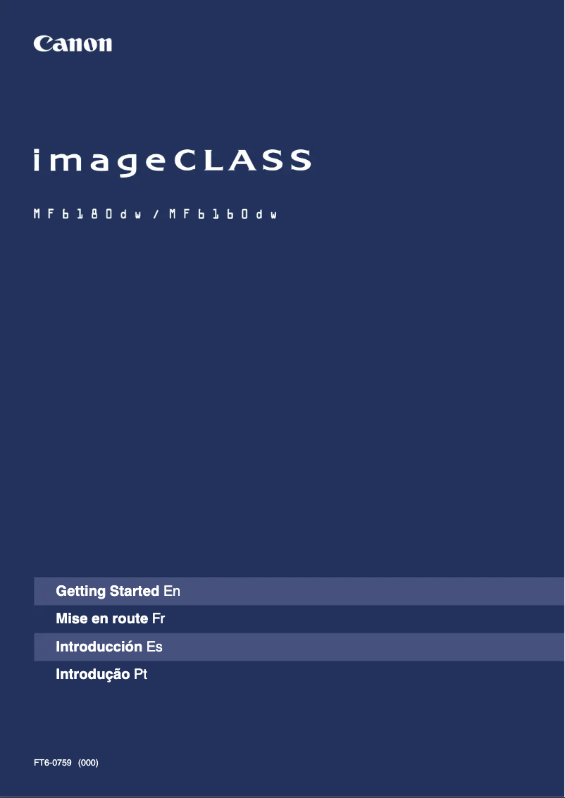 Page n°1 - Manuel utilisateur Canon imageCLASS MF6160dw