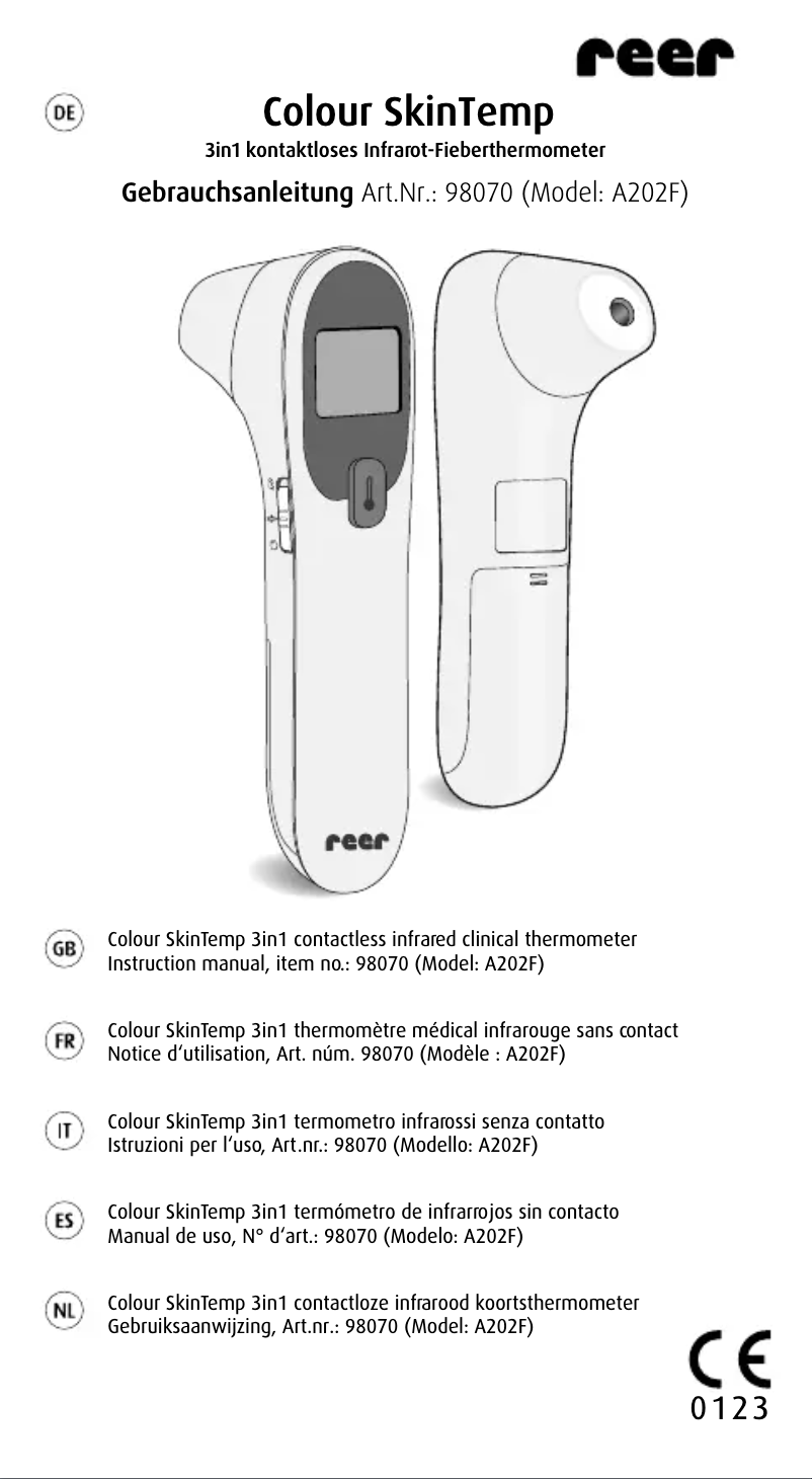 Page n°1 - Manuel utilisateur Reer Colour SkinTemp A202F