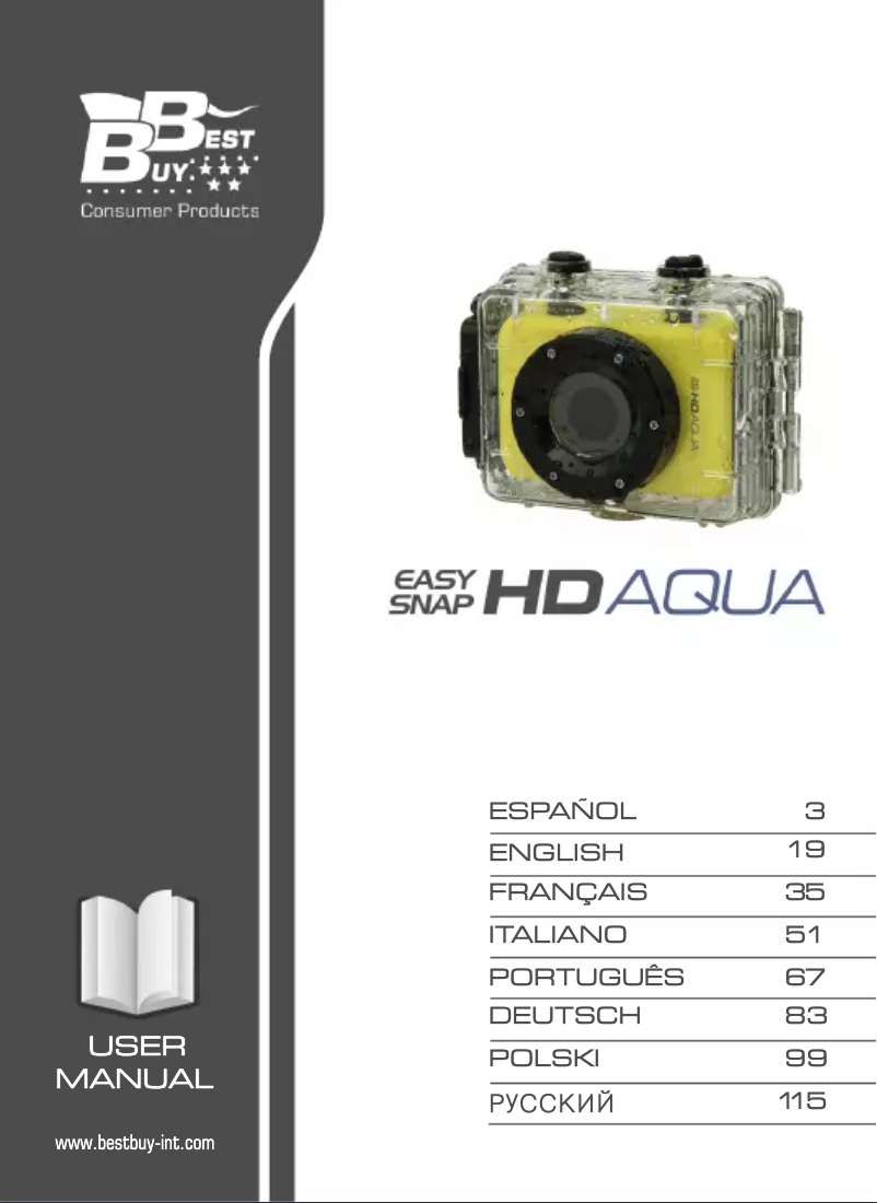 Image de la première page du manuel de l'appareil Easy Snap HD Aqua