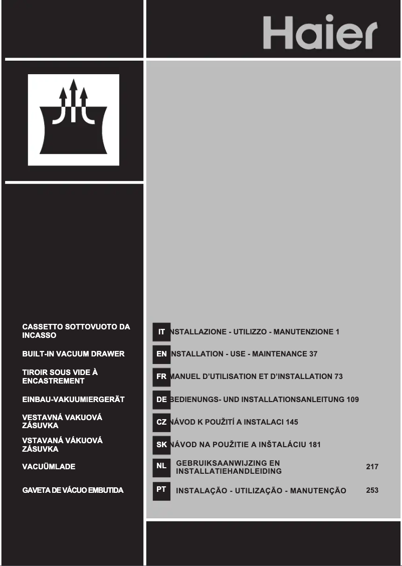 Image de la première page du manuel de l'appareil HWO15NVD6XB1