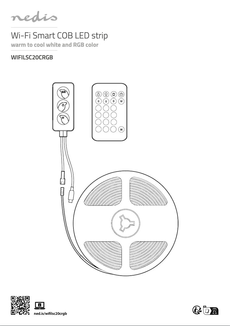 Page 1 de la notice Manuel utilisateur Nedis WIFILSC20CRGB