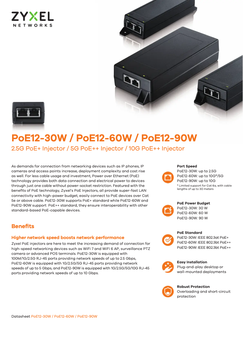 Image de la première page du manuel de l'appareil PoE12-90W