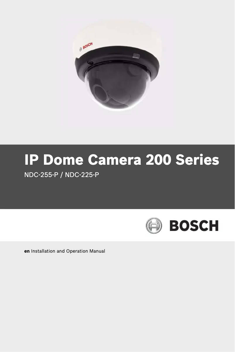 Page n°1 - Manuel utilisateur Bosch NDC-225-P