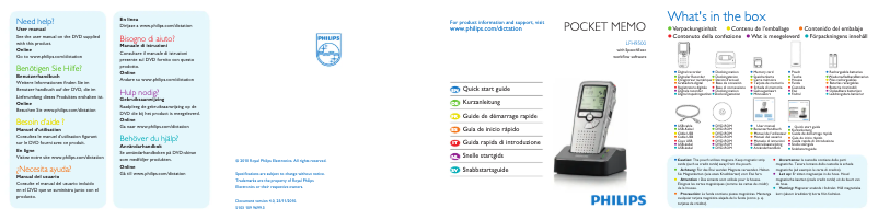 Page n°1 - Manuel utilisateur Philips Pocket Memo LFH9500