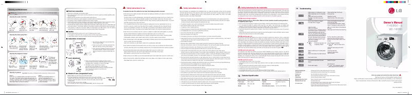 Page 1 de la notice Manuel utilisateur LG WD-1403RD