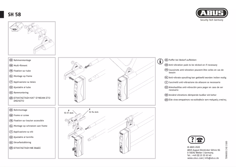 Page n°1 - Manuel utilisateur Abus SH58