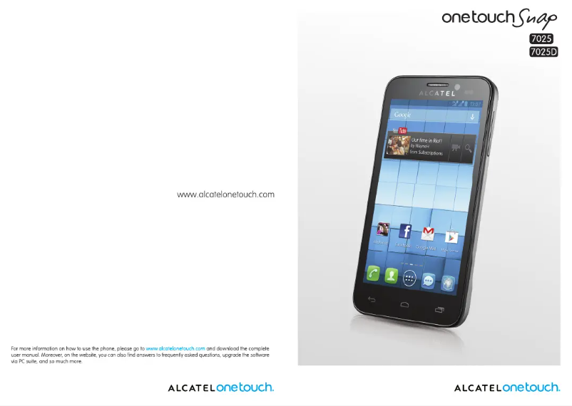 Page n°1 - Manuel utilisateur Alcatel One Touch Snap