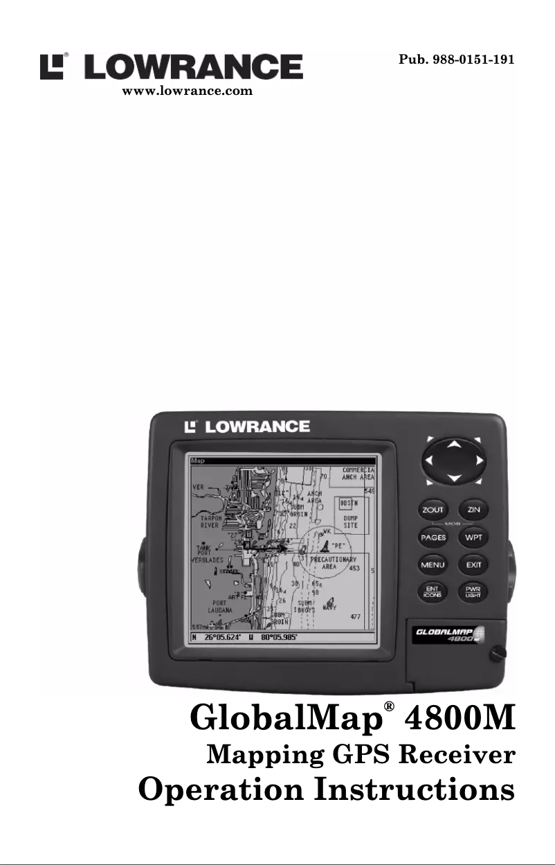 Page 1 de la notice Manuel utilisateur Lowrance GlobalMap 4800M