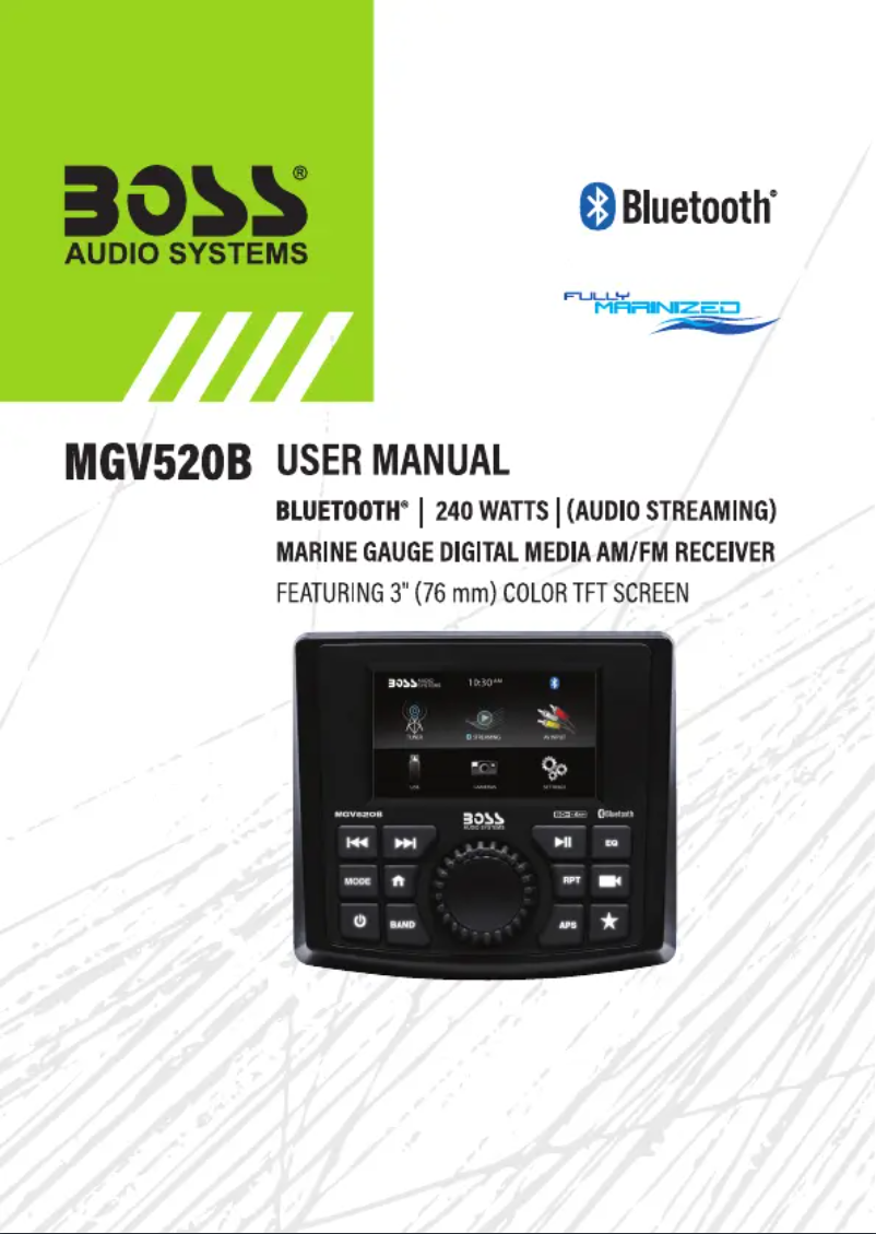 Page 1 de la notice Manuel utilisateur Boss MGV520B