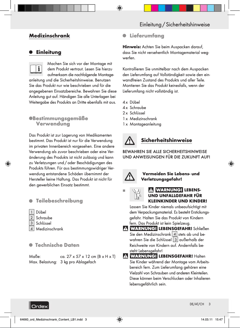 Page n°1 - Manuel utilisateur Ordex T13728A