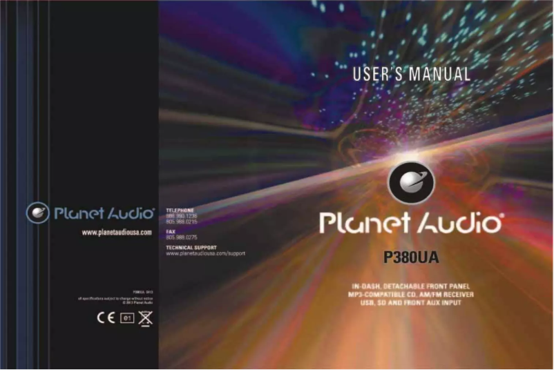 Page n°1 - Manuel utilisateur Planet Audio P380UA