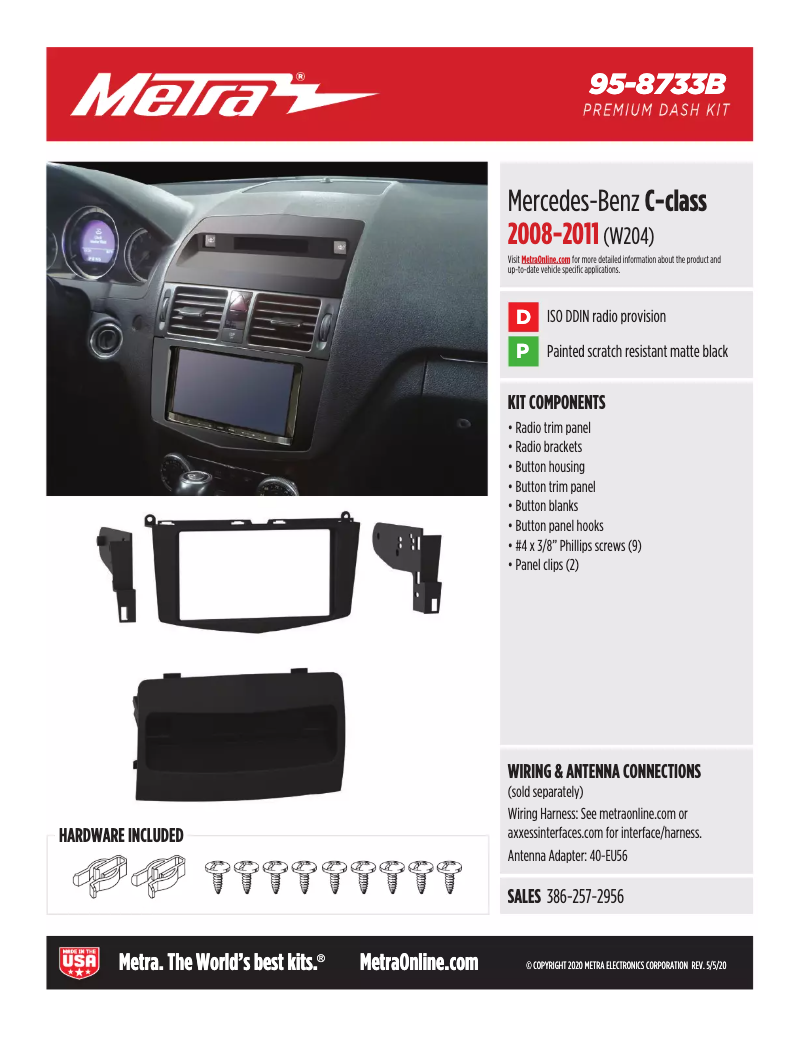 Page n°1 - Fiche technique Metra 95-8733B