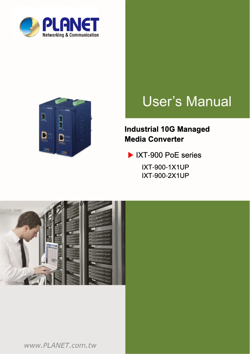 Page 1 de la notice Manuel utilisateur Planet IXT-900-1X1UP