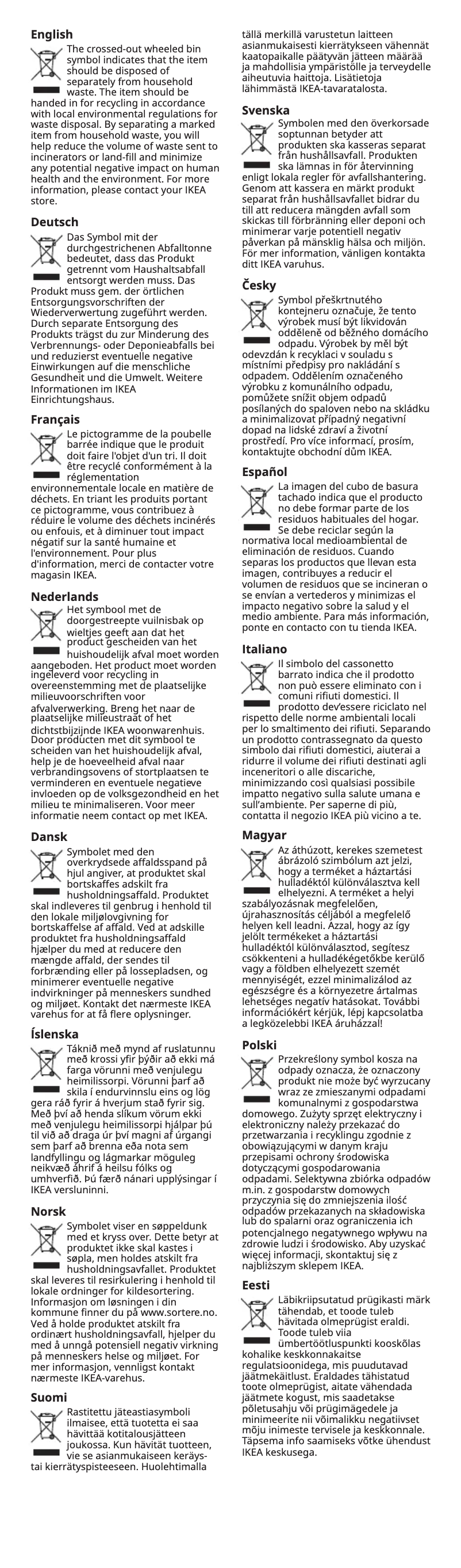 Page 1 de la notice Manuel utilisateur Ikea SOLHETTA 005.240.94