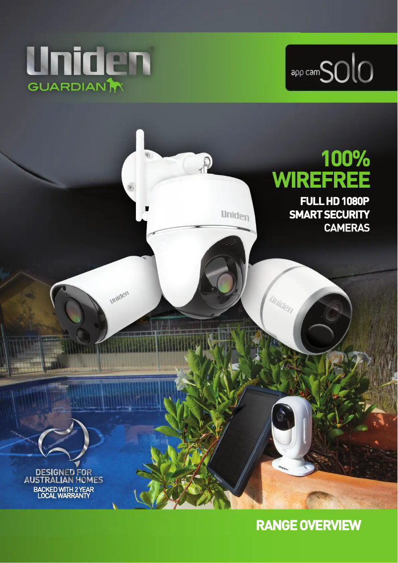 Page 1 de la notice Brochure Uniden App Cam Solo PT