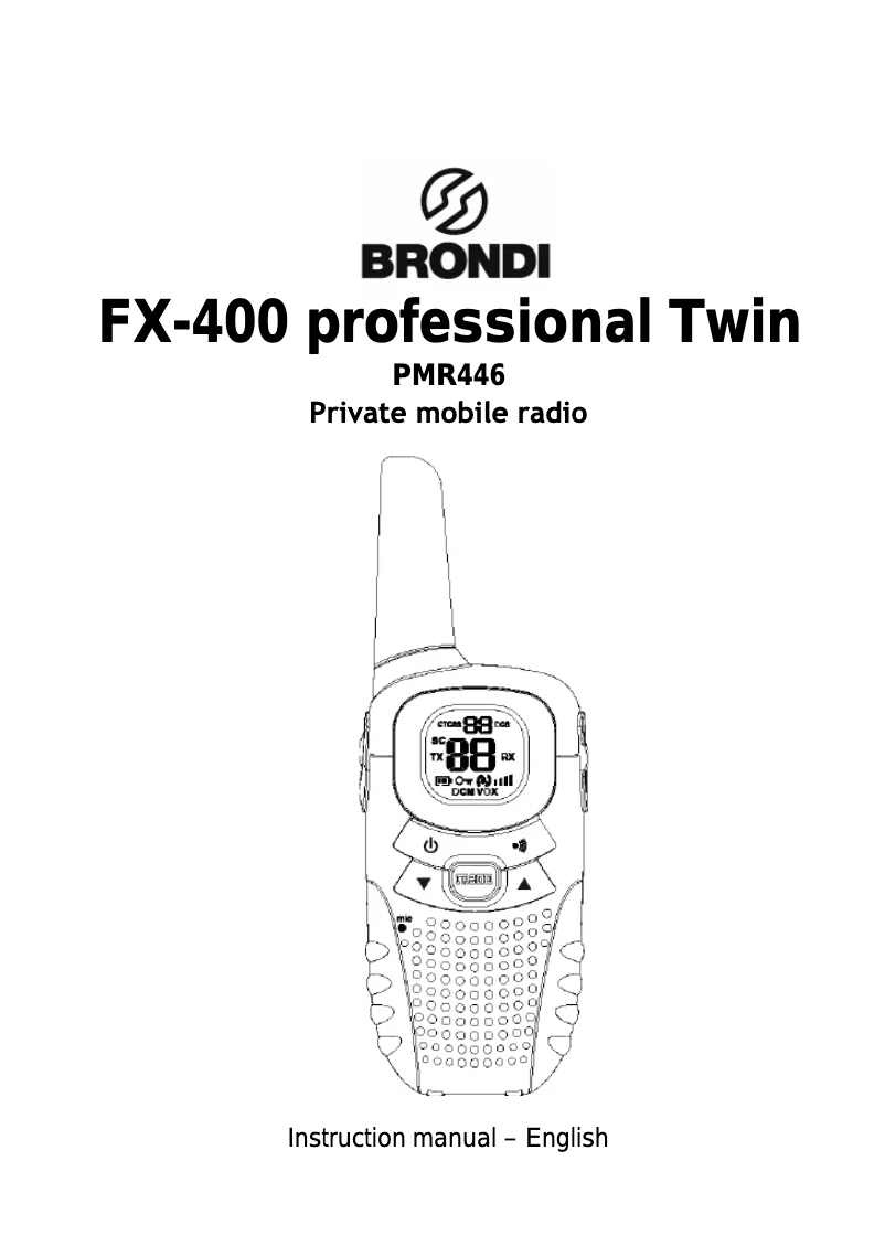 Page n°1 - Manuel utilisateur Brondi FX-400 Professional