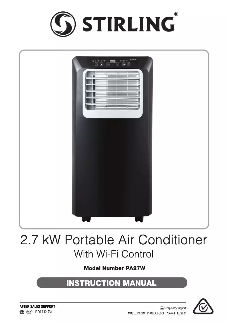 Image de la première page du manuel de l'appareil PA27W