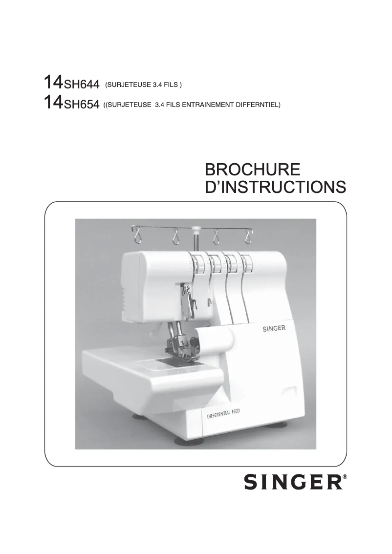 Page n°1 - Manuel utilisateur Singer Finishing Touch 14SH654 