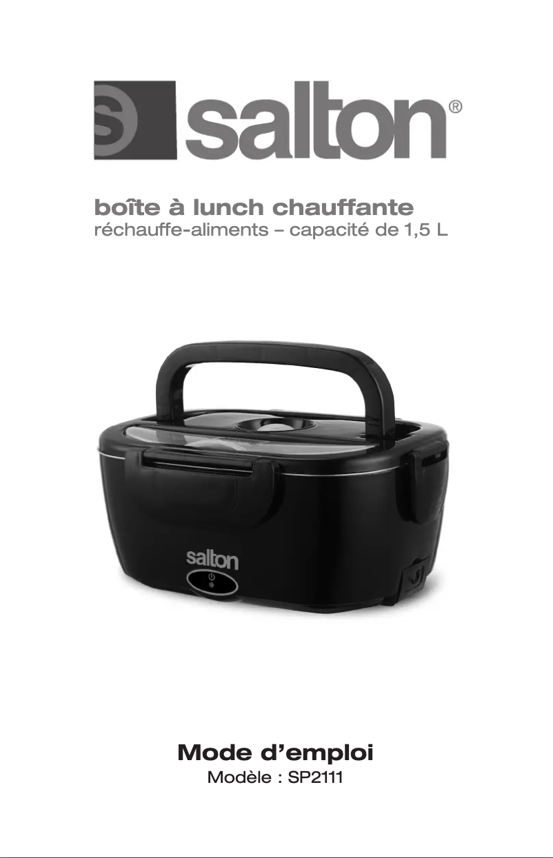 Page 1 de la notice Manuel utilisateur Salton SP2111