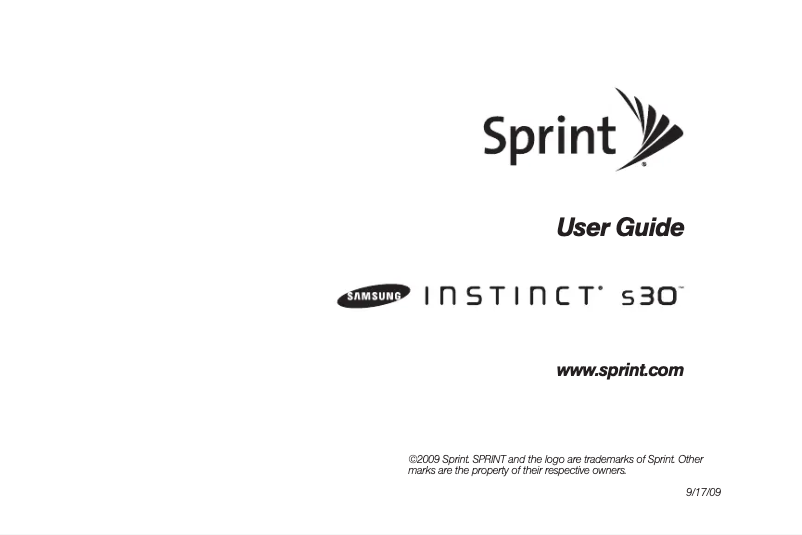 Page 1 de la notice Manuel utilisateur Samsung Instinct S30