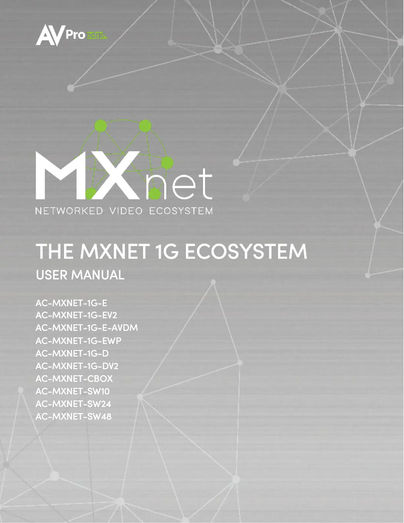 Page 1 de la notice Manuel utilisateur AVPro Edge AC-MXNET-1G-EV2