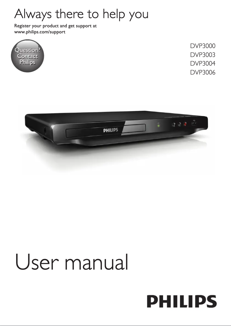 Page 1 de la notice Manuel utilisateur Philips 3000 series DVP3003