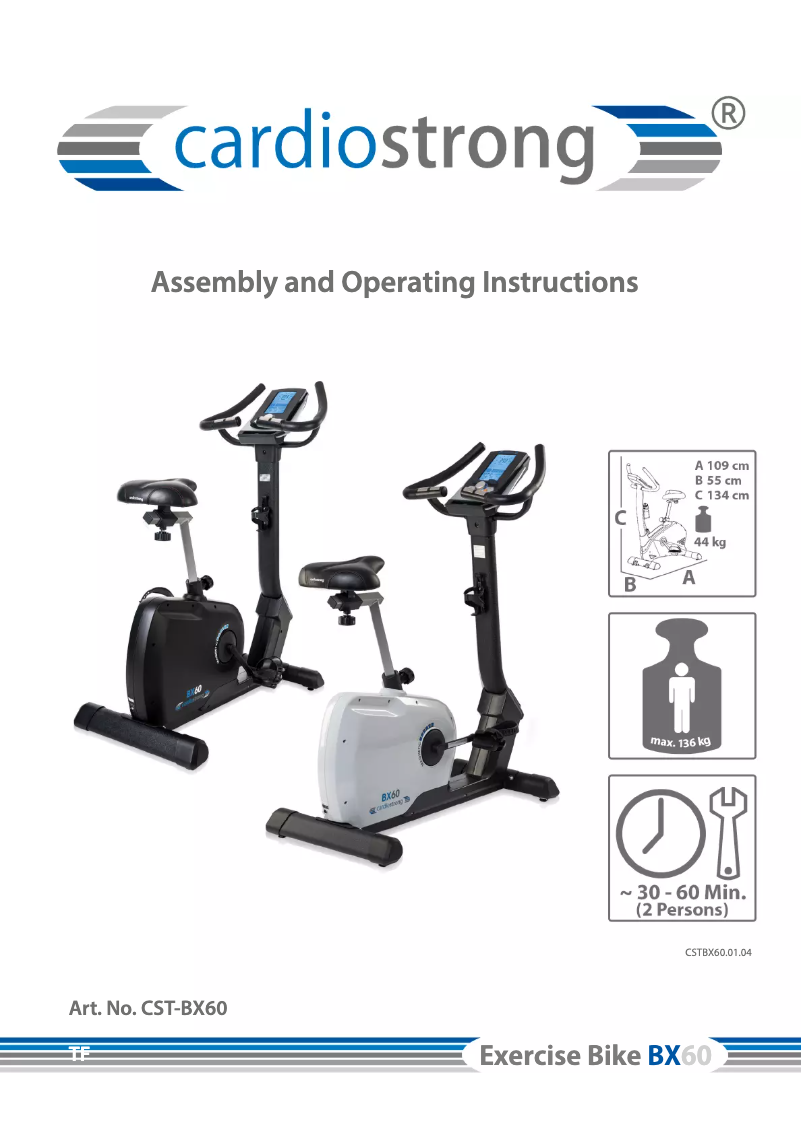 Página 1 del manual Manual de usuario Cardiostrong BX69