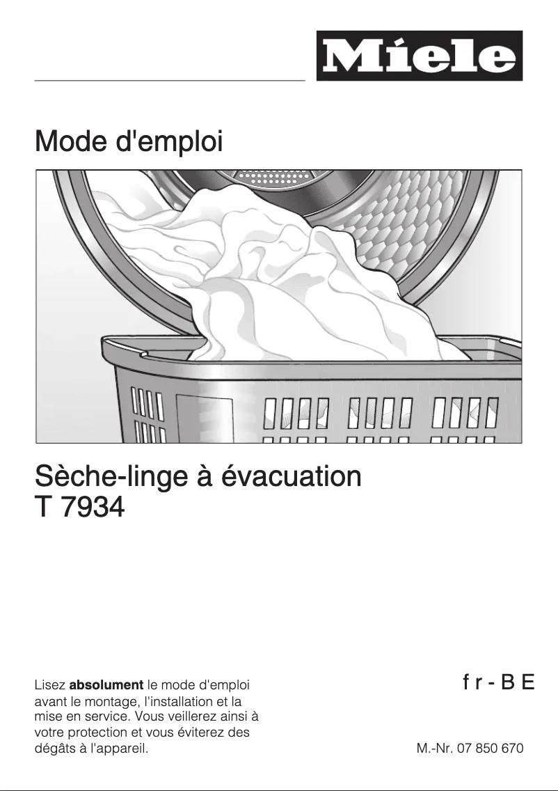 Página 1 del manual Manual de usuario Miele T 7934