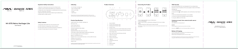 Page n°1 - Manuel utilisateur Aiwa MI-X175 Retro Heritage Lite