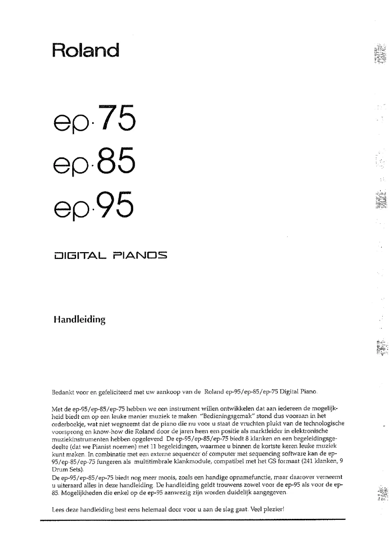 Page 1 de la notice Manuel utilisateur Roland EP-95
