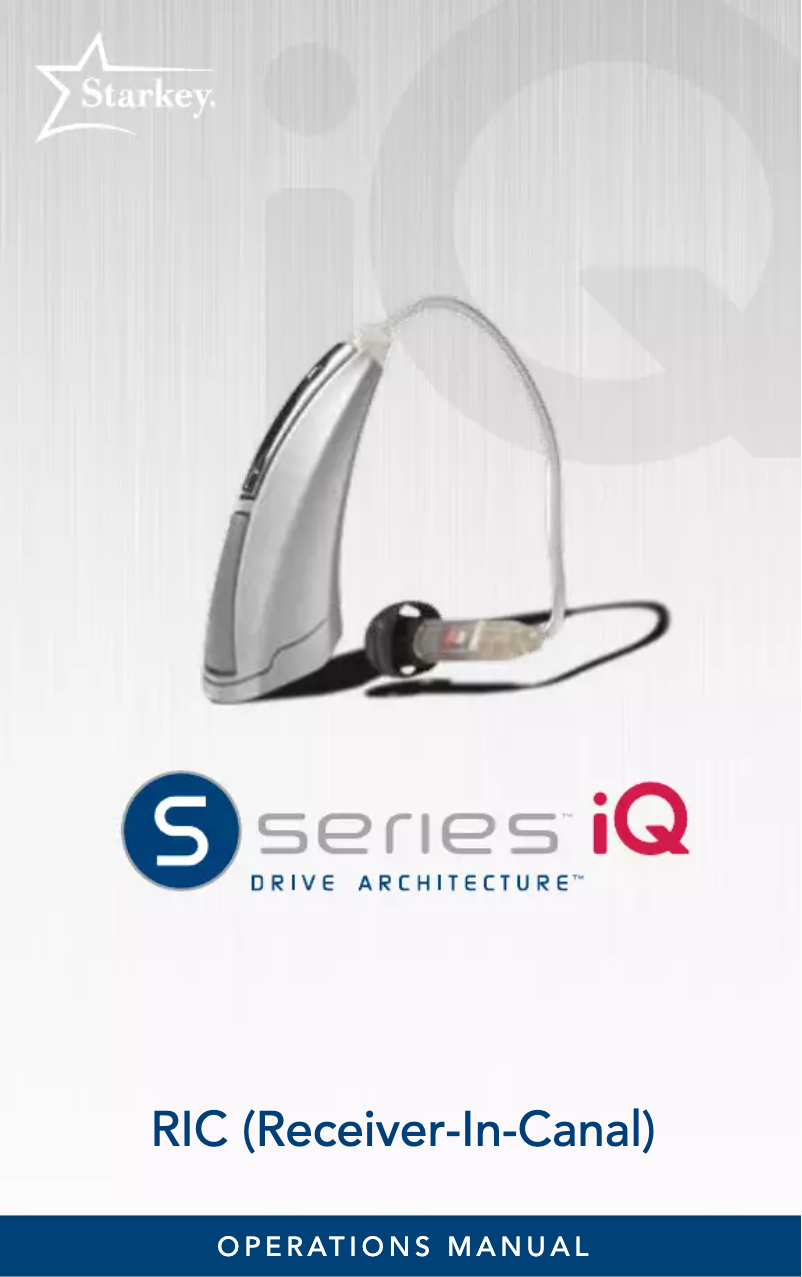 Image de la première page du manuel de l'appareil S Series iQ RIC