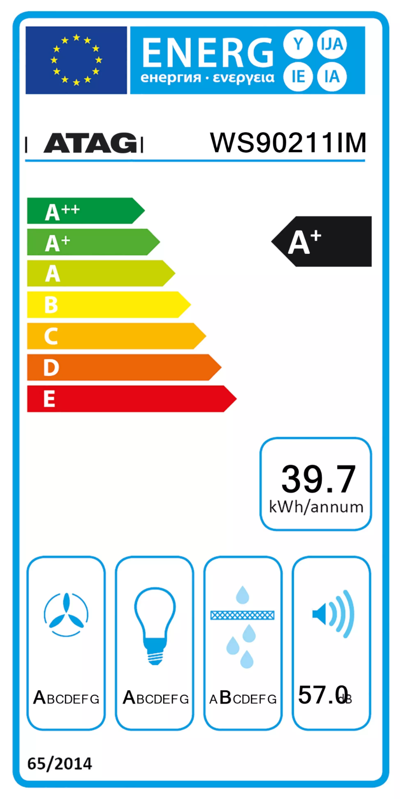 Page n°1 - Label énergétique Atag WS90211IM