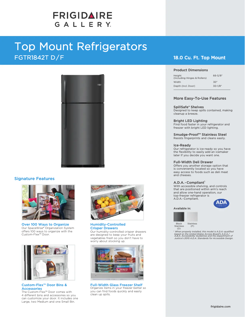 Page n°1 - Manuel utilisateur Frigidaire FGTR1842T