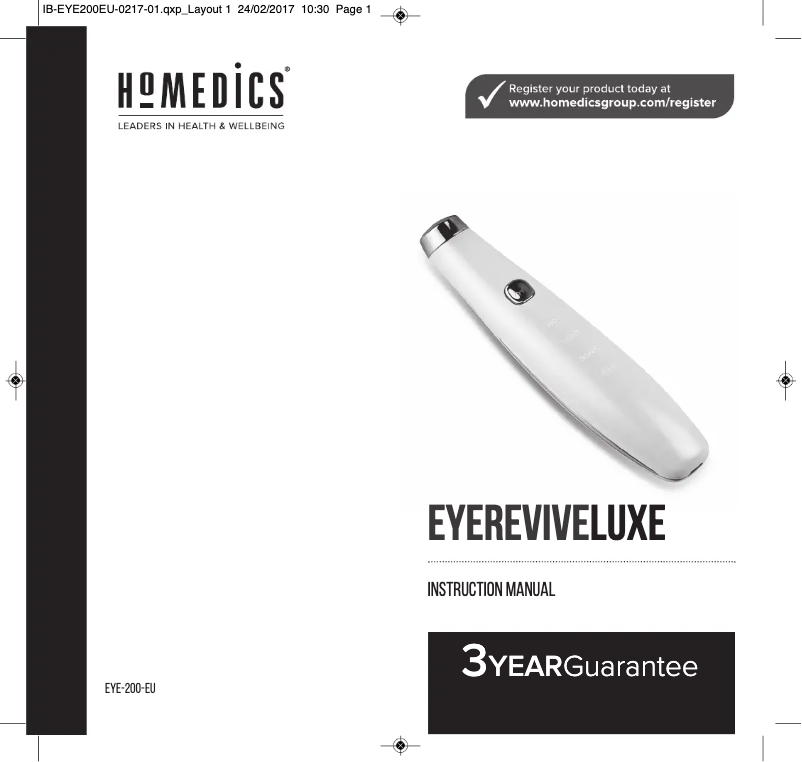 Page n°1 - Manuel utilisateur Homedics EYE-200-EU