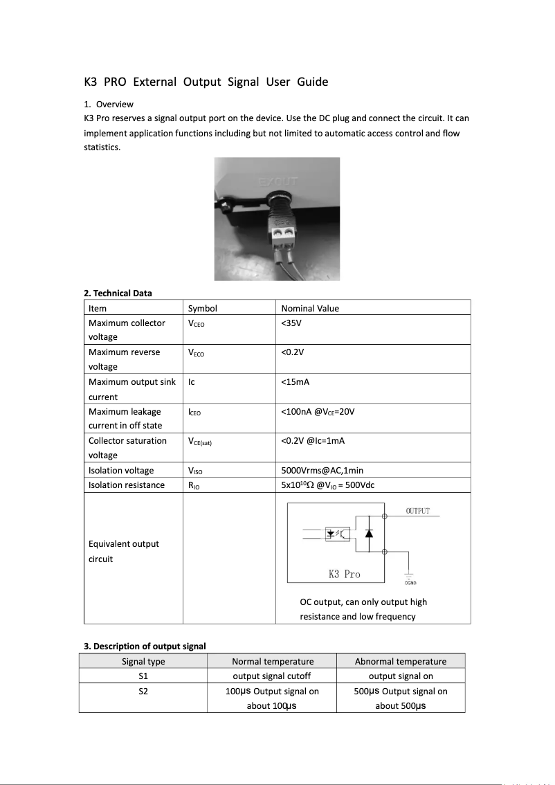 Page n°1 - Manuel utilisateur RK Technology K3 Pro