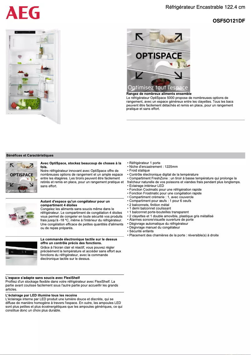 Imagen de la primera página del manual del dispositivo OSF5O121DF