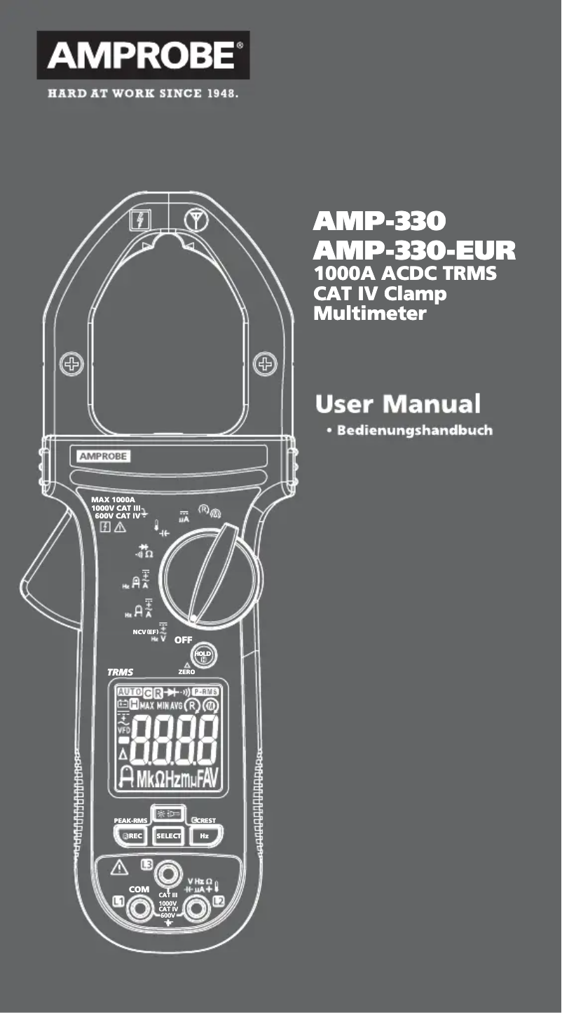 Page 1 de la notice Manuel utilisateur Beha-Amprobe AMP-330-EUR