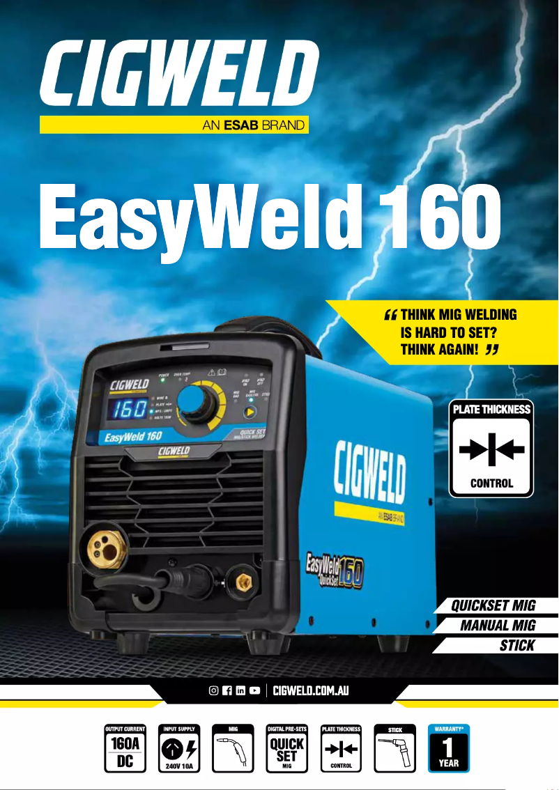 Page 1 de la notice Manuel utilisateur Cigweld Stick Welder