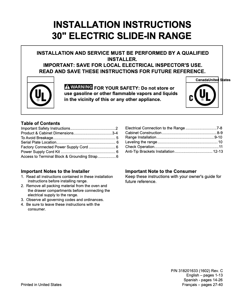 Page 1 de la notice Guide d'installation Electrolux EW30IS80RS