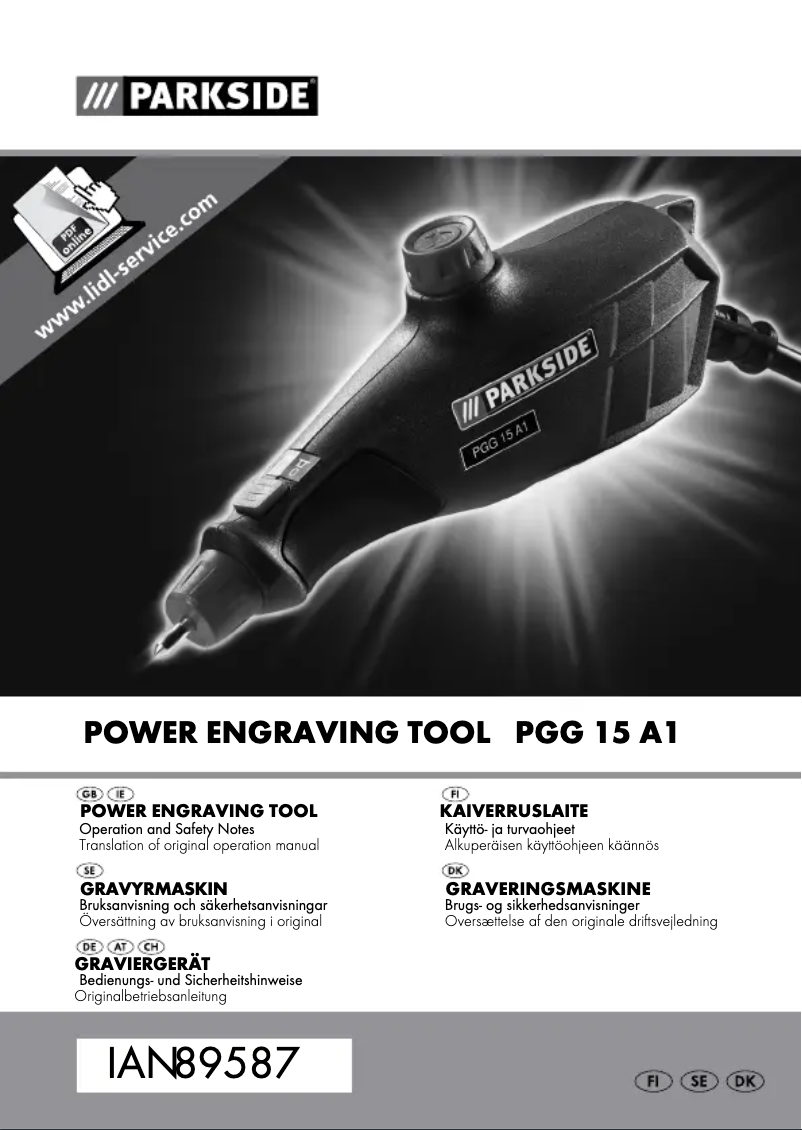 Página 1 del manual Manual de usuario Parkside PGG 15 A1