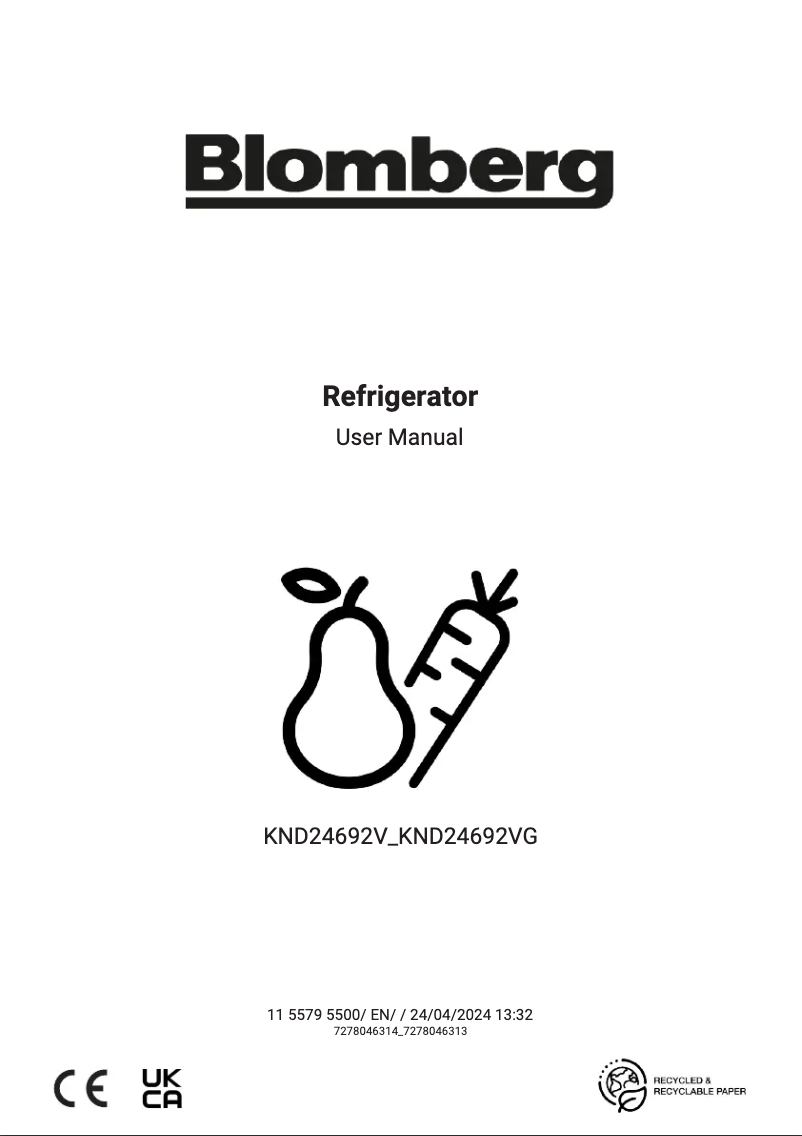 Page n°1 - Mode d'emploi Blomberg KND24692V