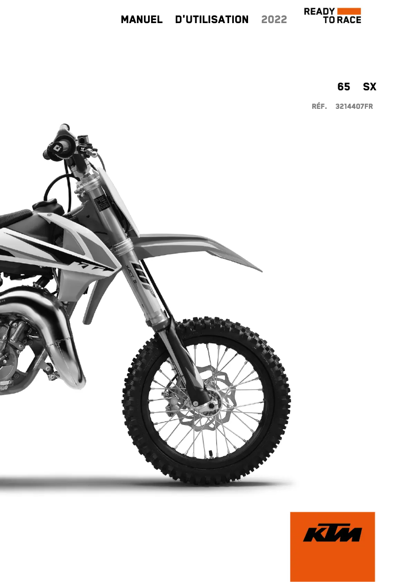 Page 1 de la notice Manuel utilisateur KTM 65 SX (2022)