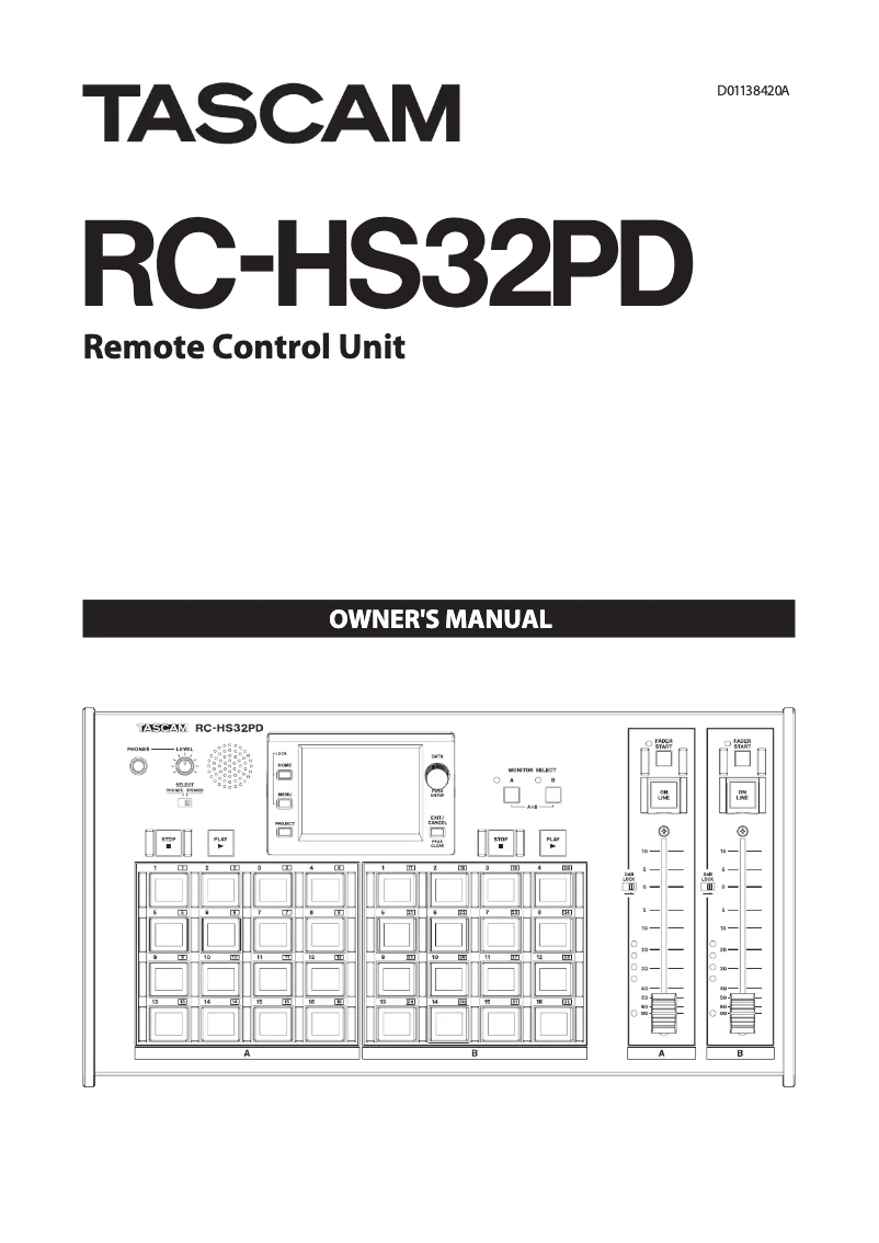 Page n°1 - Manuel utilisateur Tascam RC-HS32PD