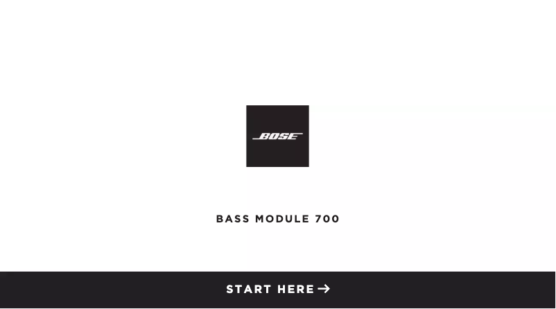 Page n°1 - Guide d'installation Bose Bass Module 700