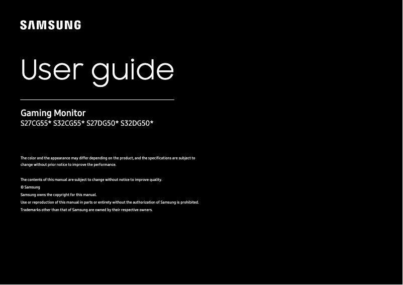 Page 1 de la notice Manuel utilisateur Samsung S27DG500EN