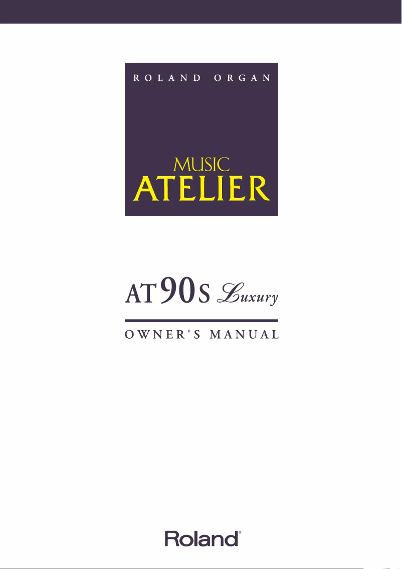 Page 1 de la notice Manuel utilisateur Roland Music Atelier AT-90SL