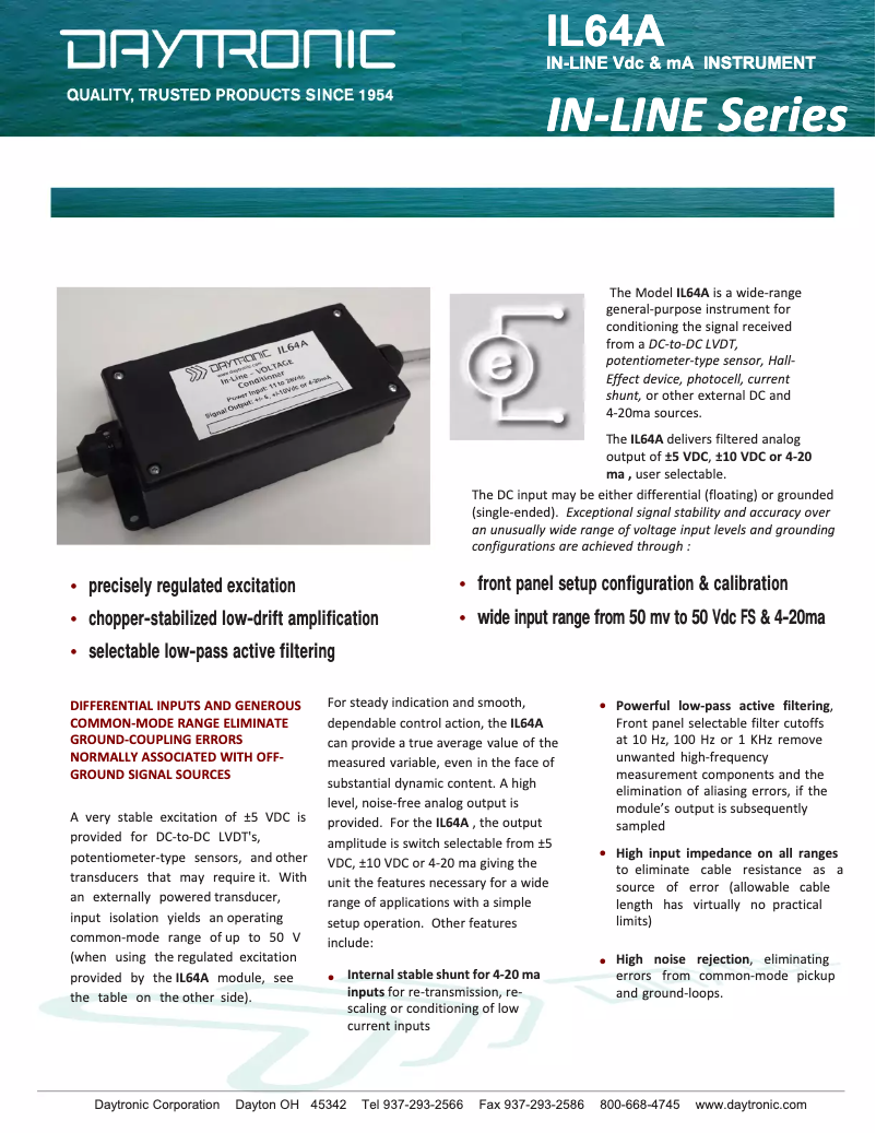 First page image of the manual for IL64A