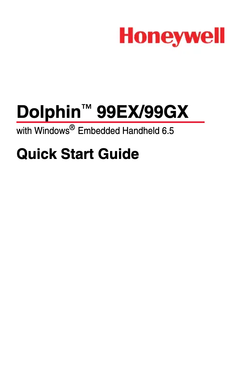 Page 1 de la notice Manuel utilisateur Honeywell Dolphin 99EX